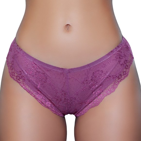 Lace Tanga Panty with Scalloped Trim 3 Color Pack - Picture 10 of 12